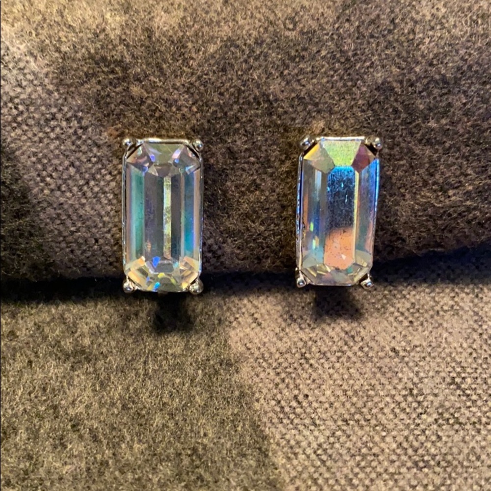 Cora Vintage Sparkly Silvertone Clip Earrings WOW!